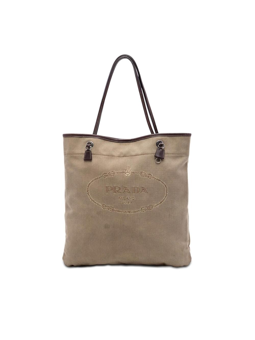 Prada Canvas Canapa Logo Tote Pre-Loved #275392P55B